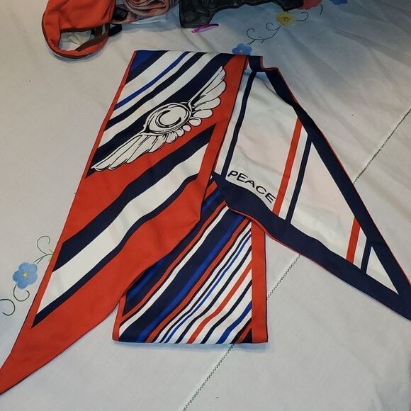 Striped  print  skinny  scarf - Picture 5 of 8